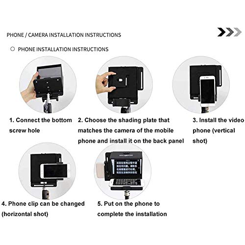 Hgcy Portable Teleprompter Kit Support Wireless Remote Control Compatible With Dslr Camera/Tablet/Smartphone For Vlog Live Broadcast #TOP5