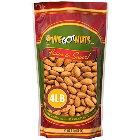 We Got Nuts Jumbo California Almonds 64oz (4 Pounds) (Whole, Naturel, Non Gmo, Shelled, Unsalted) Cover