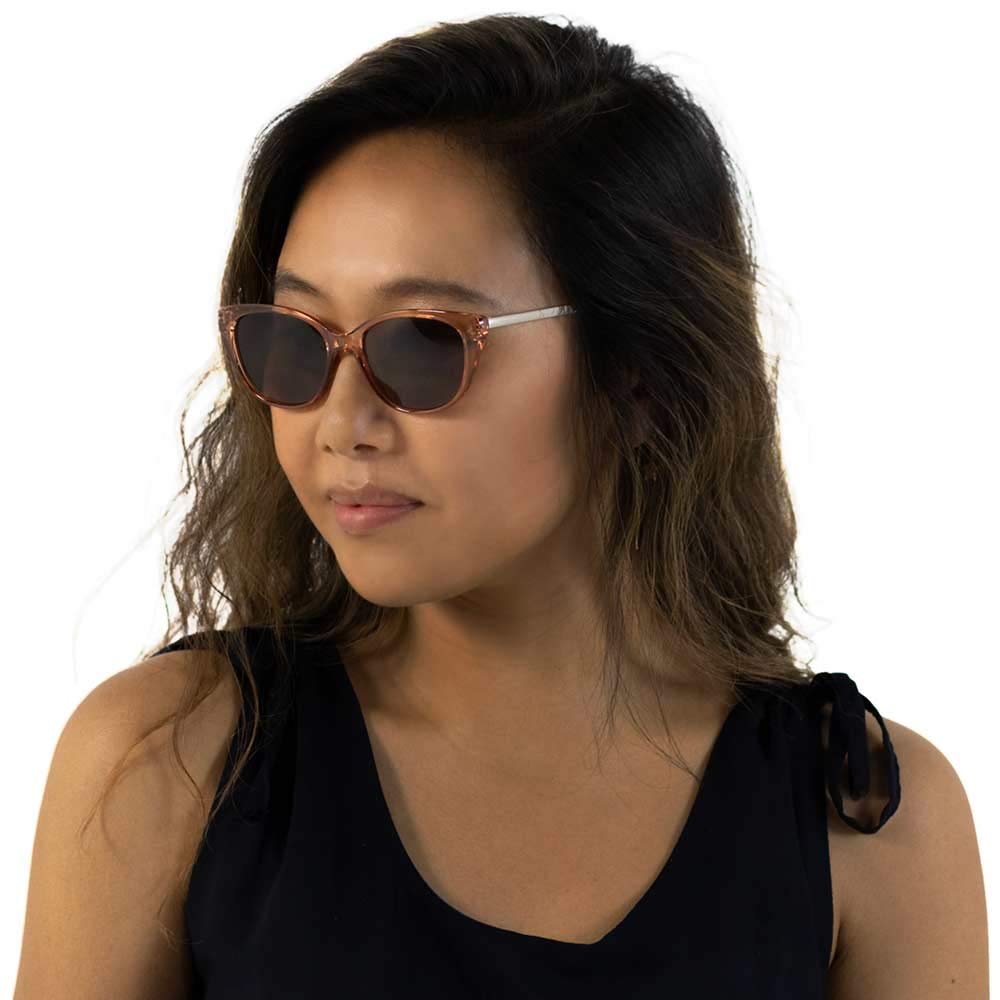 VITENZI Full Reader Sunglasses for Women, Cat Eye Tinted Reading with Built In Full Readers, Verona in Champagne 1.50