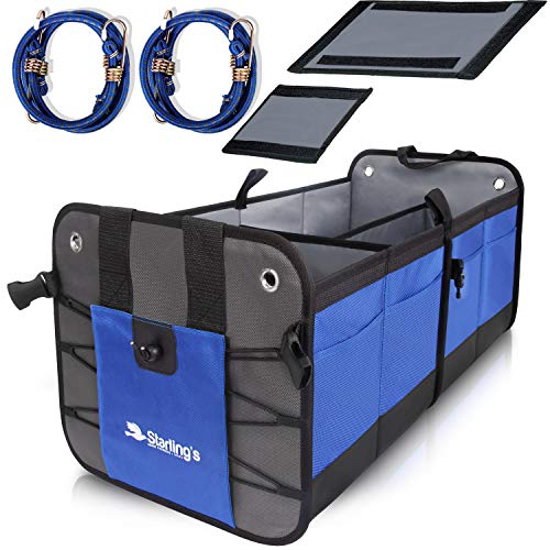 Starling's Car Trunk Organizer - Durable Storage SUV Cargo Organizer Adjustable, Blue