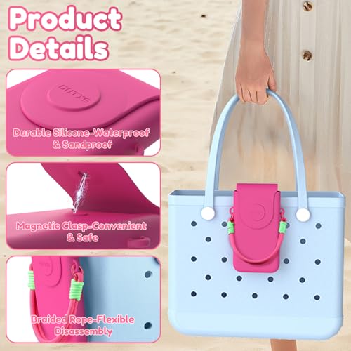 Accessoires de sac de téléphone rose vif compatible avec les paniers Simply Southern perforés - 4