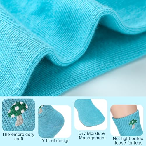 Image of Eurzom 10 Pairs Socks Womens Crew Elastic Ankle Length Cotton Socks Aesthetic Cute Lightweight Low Cut Gifts for Women