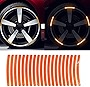 Reswish 20 PCS Car Wheel Decorative Stripe Stickers Car Wheel Rim Stickers,Night Reflective Car Wheel Safety Warning Stripe Decals Stickers, Universal Wheel Warning Adhesive Strips for Car, Motocycle, Bicycle (Orange)