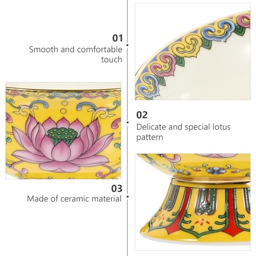 Cuenco amarillo para ofrendas budistas ideal para tu rincón de meditación 4
