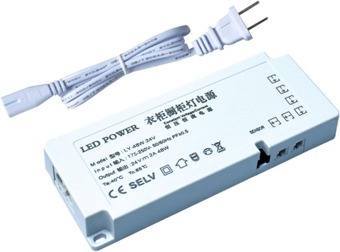 Led Port Power Supply dc12v 5a 60w Wardrobe Bookcase Light with Transformer 6-bit Output(12v 48w)