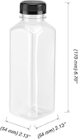 Vista 2 de MOUYAT 24 Pack 14oz Plastic Juice Bottles with Caps, 400ml Clear Plastic Sensory Bottles with Leakproof Lids, Reusable Empty Juice Smoothie