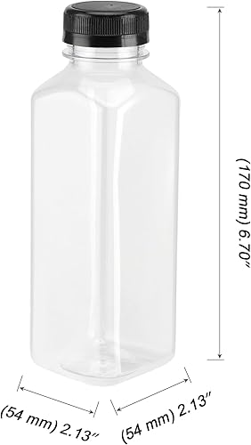 Miniatura 2 de MOUYAT Paquete de 24 botellas de plástico de 14 onzas con tapas, botellas sensoriales de plástico transparente de 14 onzas fluidas con tapas a