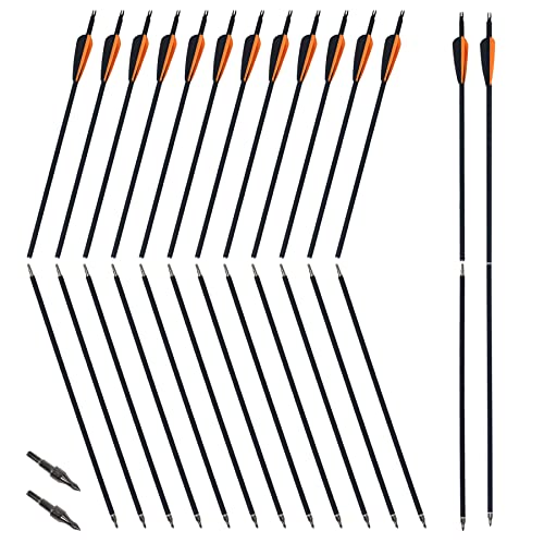 Mxessua 2 Piece Arrows Takedown Carbon Arrows Portable for Takedown Longbow Recurve Compound Bow...