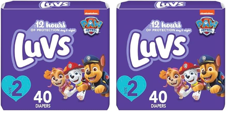Image of Luvs Diapers - Size 2, 40 Count, Paw Patrol Disposable Baby Diapers (Pack of 2)