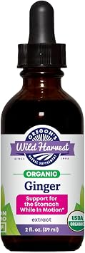 Oregons Wild Harvest Ginger Organic Extract 2oz Alcohol Liquid Herbal Supplement USDA Organic, Non-GMO, Vegan, Gluten-Free Digestion & Motion Support