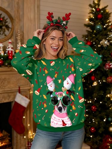 Ugly Christmas Sweatshirts For Women Funny Xmas Holiday Pullovers | Funny Print,Soft Fabric,Novelty Party Outfit 5 Ugly Christmas Sweatshirts For Women Funny Xmas Holiday Pullovers | Funny Print,Soft Fabric,Novelty Party Outfit - Image 6