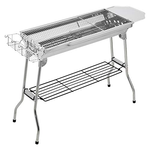 Shopurb Portable Folding Charcoal BBQ Grill Stainless Steel Thickened Barbeque Grill Home Garden Backyard Tailgate Party Camping Picnic Cooking Large Silver (B0C5RLGRKC) Amazon Price History, Amazon Price Tracker