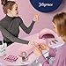 Joligrace Professional Foldable & Portable Manicure Table Nail Technician Desk Workstation 4 Lockable Wheels with Drawer Client Wrist Pad Free Carrying Bag Travel Nail Tech Spa Beauty Table Pink