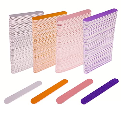 Mini Nail Files Bulk (400 Pcs), Double Sided Emery Board Nail File For Nature Nails, Manicure Tool Set Disposable Colorful Small Nail File For Home Salon Use Travel Size For Men Women Kids Wood Board #TOP11