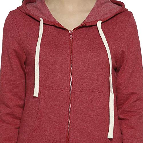 Image of PINACOLADA Women's Grey Zip-Front Horizontal Striped Hoodie for Casual Wear | Hooded Neck | Long Sleeve | Zipper Closure | Cotton Sweatshirt Crafted with Comfort Fit for Everyday Wear