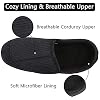 Men's Memory Foam Diabetic Slippers with Adjustable Closures,Extra Wide Width Comfy Warm Plush Fleece Arthritis Edema Swollen House Shoes Indoor/Outdoor