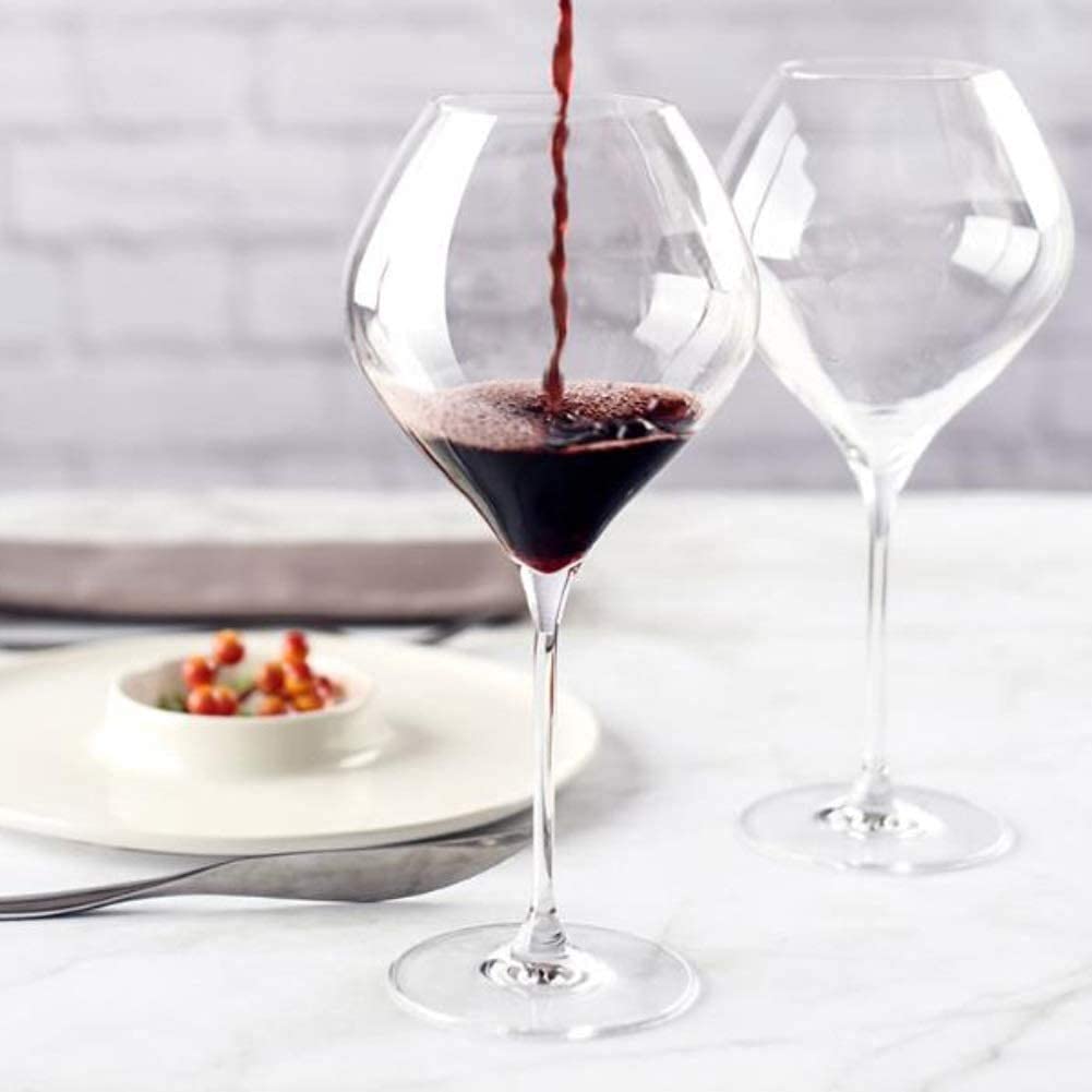Zuverlässige Kristall-Weingläser, klar, für Rotwein, große Gläser, exquisiter Kelch, spülmaschinenfest, geeignet für den Einsatz zu Hause, 860 ml (Größe 2):