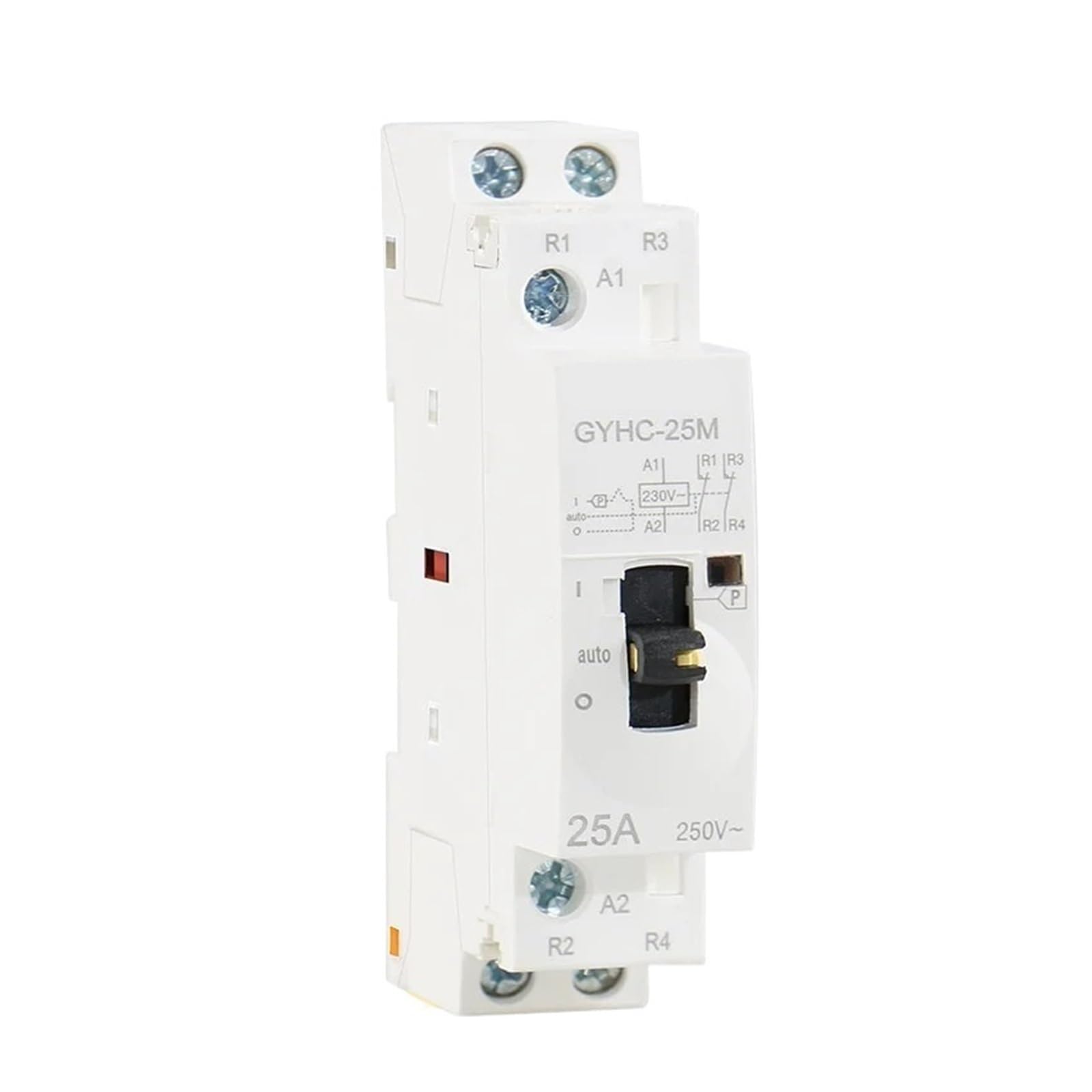 Contacteur AC domestique 2P 20A 2NO à commande manuelle sur rail DIN