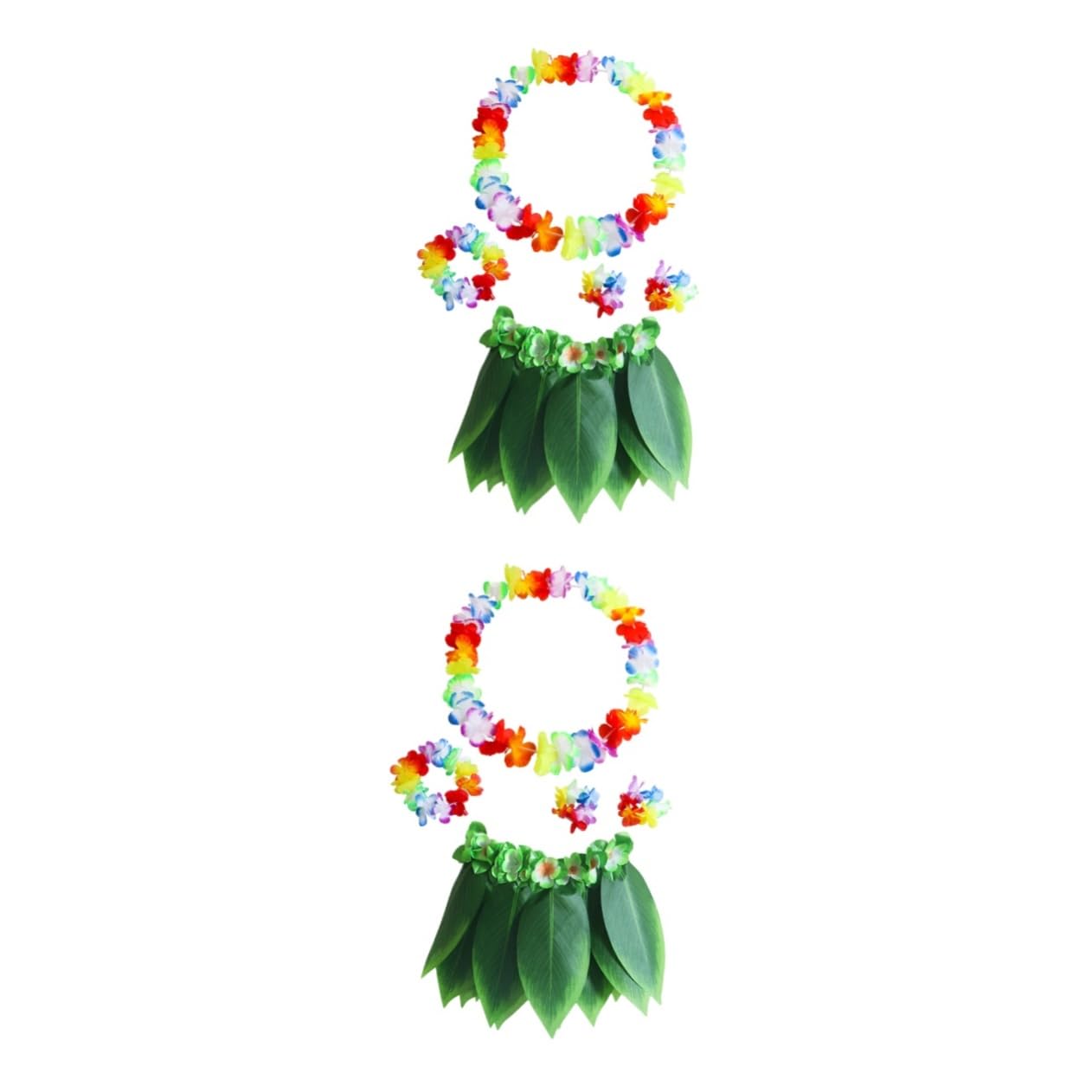 COLLBATH Falda Hawaiana Niño 10 Piezas Falda De Fiesta Hawaiana Hula Trajes os a De Hojas Disfraz Luau Fiesta Luau