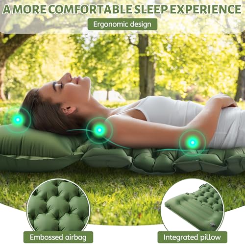 Matelas Camping 2 Place, Tapis de Sol Camping élargi et épaissi, Pneumatique avec Pompe à air à Pédale, Matelas Ultra-Léger et Portable, Idéal pour La Plage, La Randonnée – Image 3