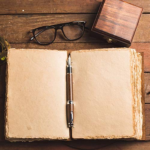 Stylo plume et carnet de calligraphie vintage en cuir A4 de style grimoire - 6