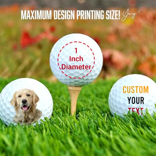 Image of Personalized Golf Gifts for Men, Custom Text or Logo Golf Ball, Golf Lovers | Fuuny Golfballs, Customized Gift for Christmas, Wedding, Golfers, Dads, Boyfriend, Groomsmen, Retirement