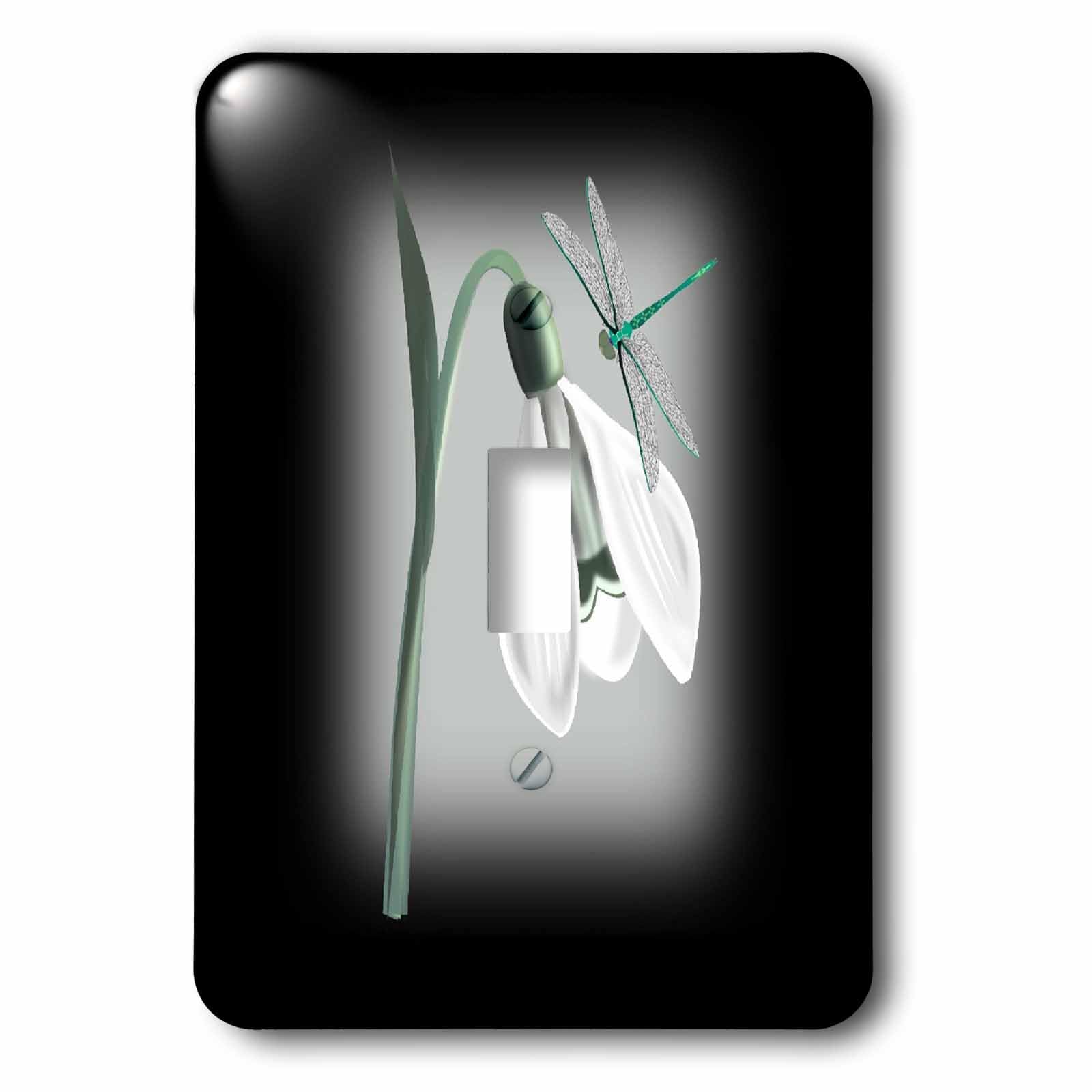 Interrupteur à bascule simple Snowdrop et libellule décoratif pour la maison