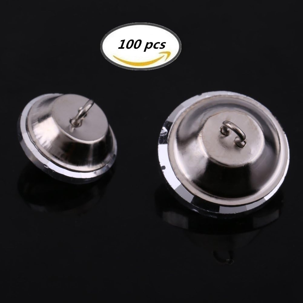100Pcs Rhinestone Crystal Upholstery Buttons with Round Buttons for Sewing Sofa Upholstery Button DIY Crafts Decoration