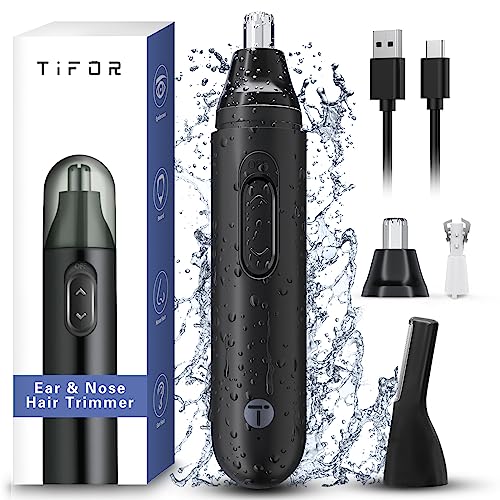 TIFOR Ear and Nose Hair Trimmer for Men Rechargeable… (Style4-Black)