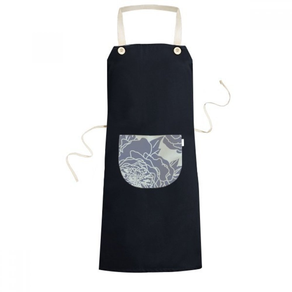 Tablier pivoine anti taches avec grande poche bavoir réglable cuisine