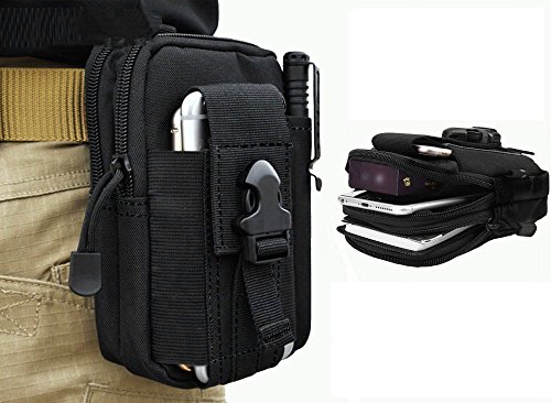 BeGrit Bolsa Cintura Táctica Compacta de Estilo Militar 1000D Nylon con Mosquetón Sistema de MOLLE Aire Libre Deportes para Smartphone, Accesorios, Dispositivos y Billetes - imagen 3
