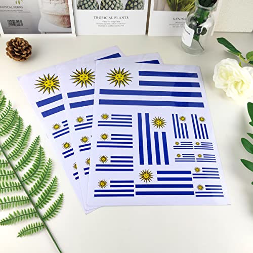 Image of QQSD Uruguay Flag Sticker Uruguayan Decal in Multiple Sizes, 3 Pack, 11.7 x 8.3 Inches