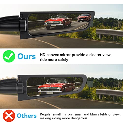 Yhtimiox Modified Motorcycle Adjustable Rotating Side Mirror Wind Wing 2Pcs Rearview Mirrors Compatible With Honda Kawasaki Suzuki Yamaha Aprilia Ducati Universal All Sport-Motorcycles #TOP3