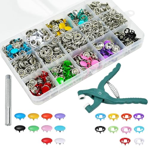 Zithgen 200 Sets Botones de Presion Metalicos, Botones a Presión