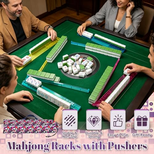 Mahjong Racks con Pushers y Bolsa, Set de 4 miniatura 5