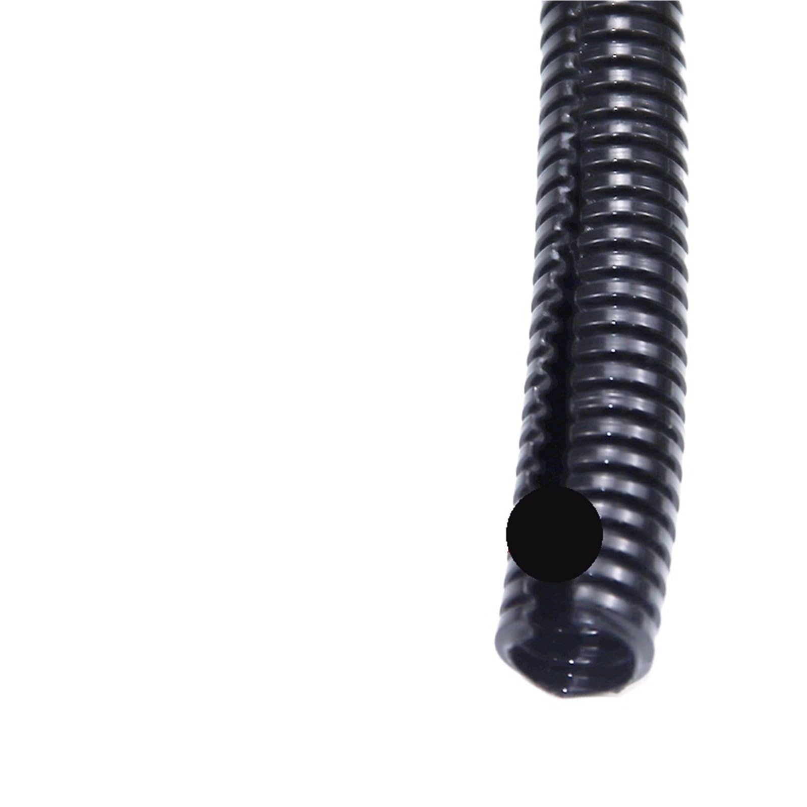 1/5M Plastic Corrugated Conduit Hose Black Sleeve Pipe Harness Tube(PA Open,5M_OD 10XID 6.5MM)