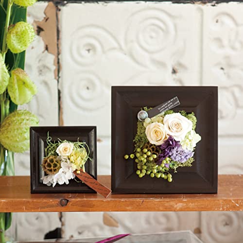 Amazon.co.jp: 花器 ウッドフレーム ダークブラウン 正方形-SS