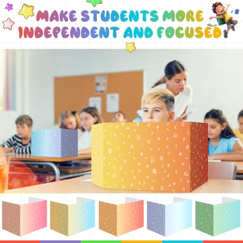 Tableros de privacidad escolares de 15.8'' Sherr para escritorios de estudiantes 4