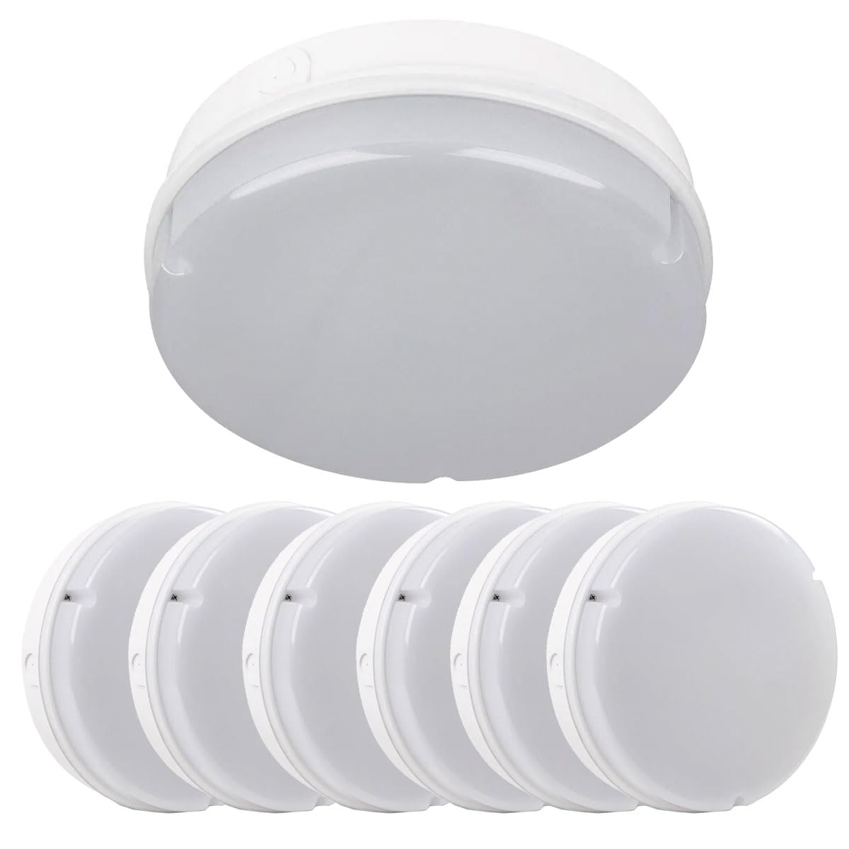 Bright Source Wall & Ceiling Round Utility LED Bulkhead, White, Switchable Wattage 9W 14W 18W, IP65, 120° Beam Angle (10, Corridor Function) — image 1