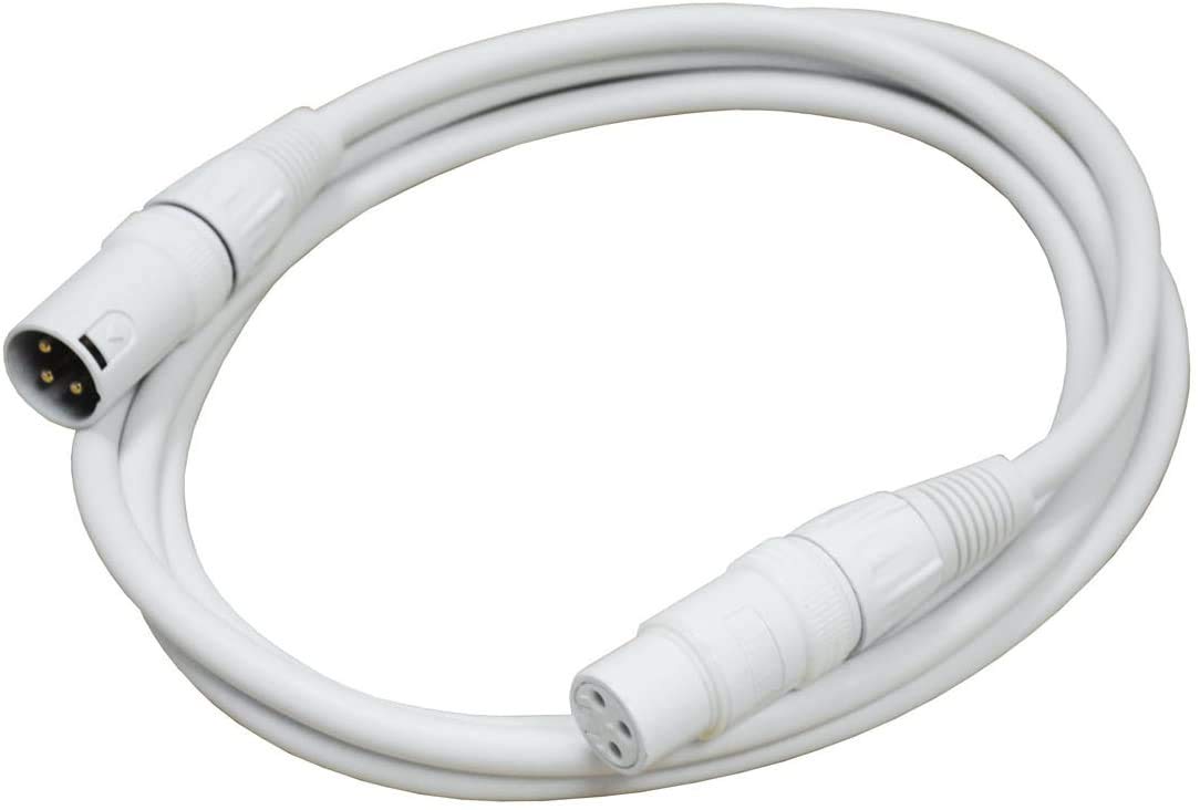 Audio2000'S E80106P2 Two-Pack 6-Feet XLR Female to XLR Male White-Color Audio/Recording/Stage/Microphone Cables (Total Two 6-Feet White Cables)