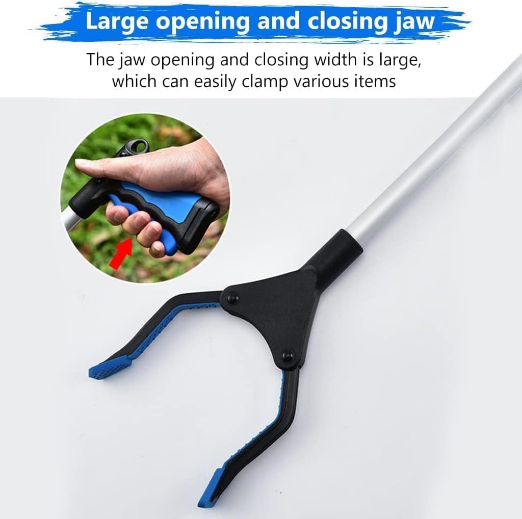 80cm Foldable Litter Picker Long Arm Litter Picking Equipment Rubbish Pick Up Hand Tool Reaching Aids Grabber Tool for Elderly