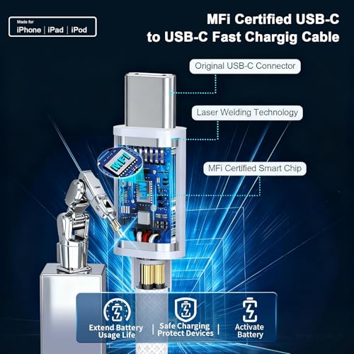 Image of iPhone 17 Pro Max Charger Fast Charging,2Pack 40W USB C Fast Wall Charger Block with 10ft Type C to C Charging Woven Cord for iPhone 17 /Air /17 Pro /17 Pro Max /16 /16 Pro /16 Pro Max /16 Plus /15 /15 Pro Max