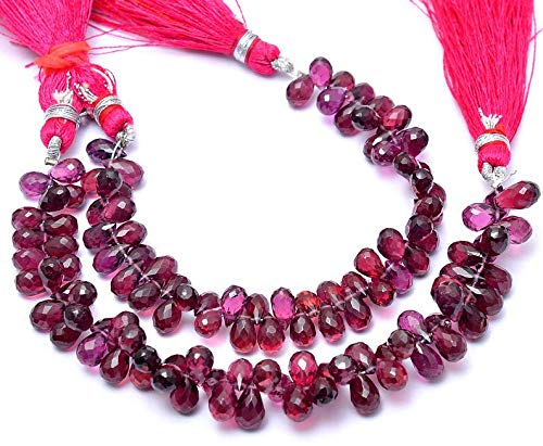 Perles briolette Grenat rhodolite naturelles contre les pierres ternes pour vos colliers