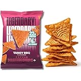 Legendary Foods Tangy BBQ Protein Chips – Popped Tortilla Style – 22g High Protein, 4g Net Carbs, Low Sugar, Gluten Free, Keto Snack Packs – 10 Count – Healthy Crunchy Chips