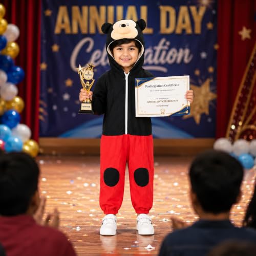 Image of Raj Costume Animal Fancy Dress Costume for Boys & Girls | Hooded Full Body Wildlife Zoo Animal Jumpsuit | Soft Costume for School Function, Fancy Dress, Halloween, Birthday, Cosplay & Role Play