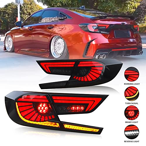 T T-ABC New Lights Compatible with 2018-2025 Honda Accord Tail Light EX EXL LX Sport Touring Hybrid Headlamp 10th 11th Gen Accessories Custom Replacement (18-22 T4)