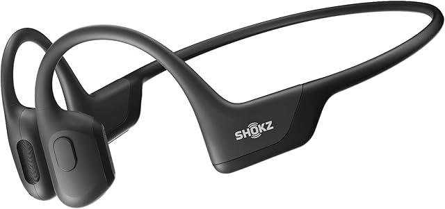 SHOKZ OpenRun Pro Bone Conduction Sports Headphones, Open-ear Sports Earphones with Mic, Bluetooth Wireless Bone Conduction Headset, IP55 Waterproof, Ideal Sports Headphones Gift (Swift Black)