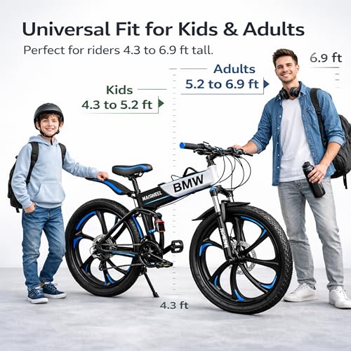 Image of X6 Series 21-Speed Gear Cycle for Men | Foldable 26-Inch Bicycle with Alloy 6-Spoke Mac Wheels, Dual Disc Brakes & Dual Suspension | City & Off-Road MTB Bike (Black 6 Spoke)