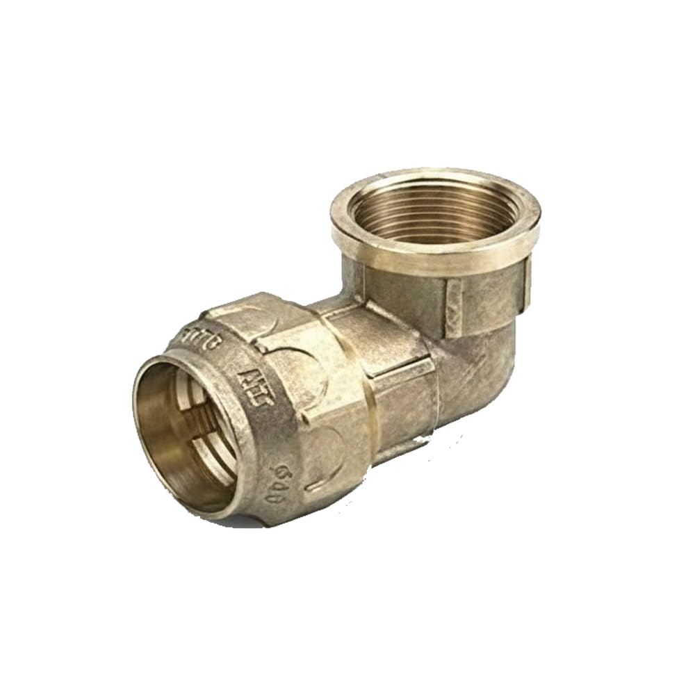Suinga Codo Hembra Laton 50mm x 1 1/2'' para Tuberia Polietileno | Pack 4 Codos Rosca Hembra | Accesorio de Fontaneria Roscado | Certificado Aenor | Conexion Rosca Hembra