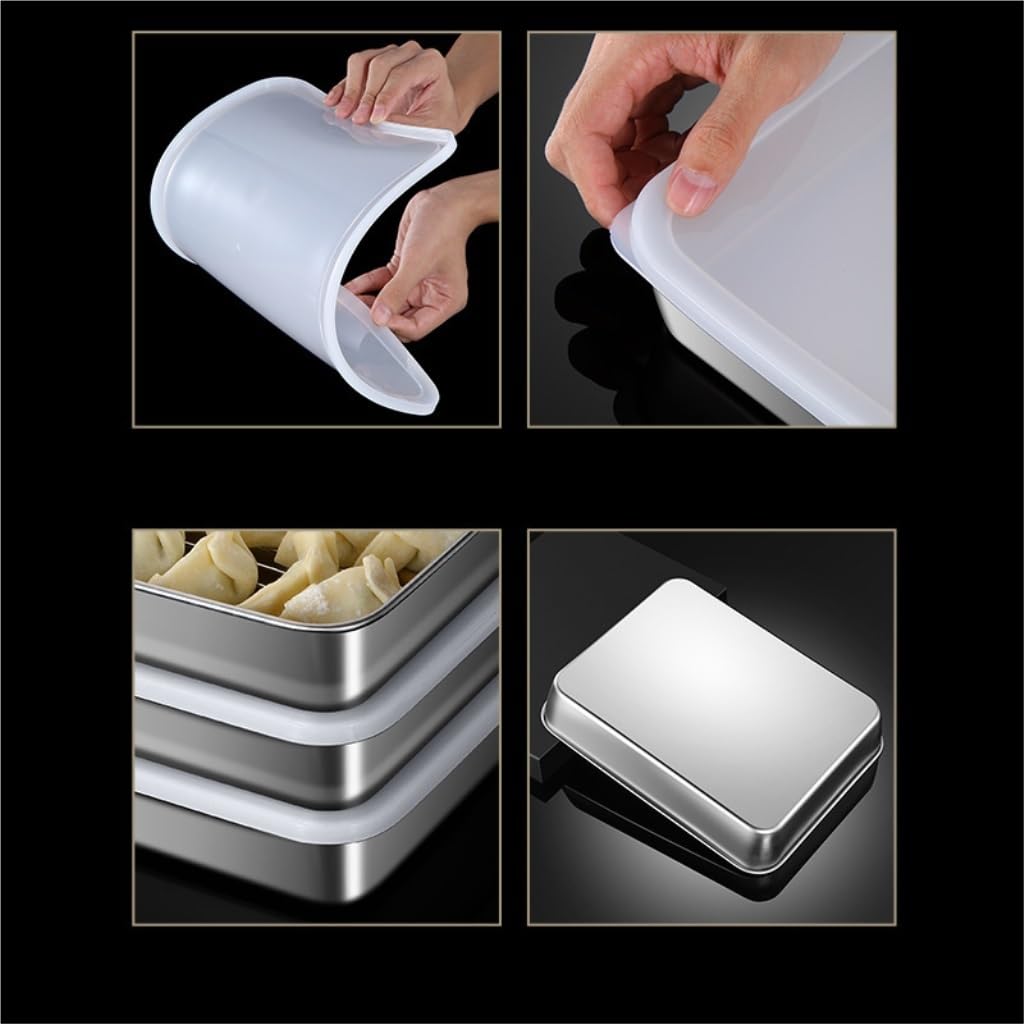 Recipientes para Alimentos Caja de mantenimiento de alimentos frescos for refrigerador, caja de bolas de masa congelada rápida for cocina, almacenamiento sellado, caja de mantenimiento de alimentos fr